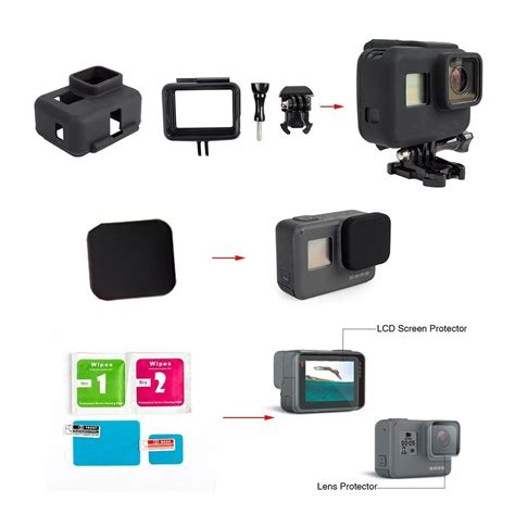 6 in 1 Accessories Kit for Gopro Hero 5 Black-in Sports Camcorder Cases ...