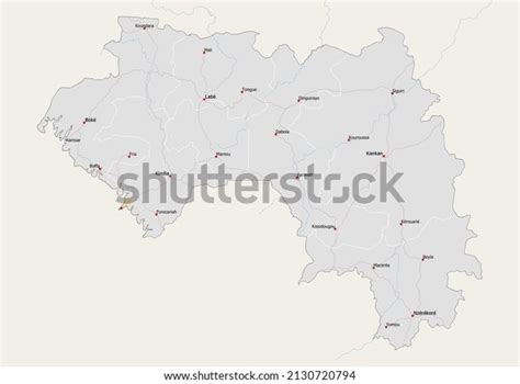 Guinea Political Map Capital National Borders: ภาพประกอบสต็อก ...