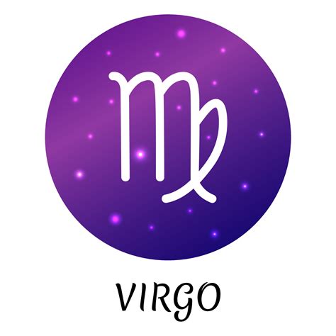 Zodiac sign Virgo isolated. Vector icon. Zodiac symbol with starry gradient design. Astrological ...