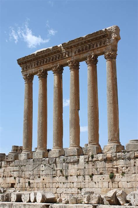 The temple of Jupiter in Baalbek temple complex, in Lebanon | Baalbek ...