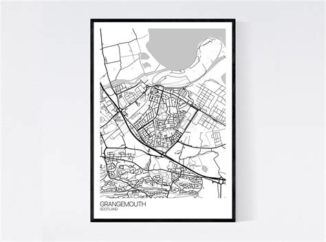 Grangemouth Scotland Map Art Print Many Styles 350gsm Art | Etsy