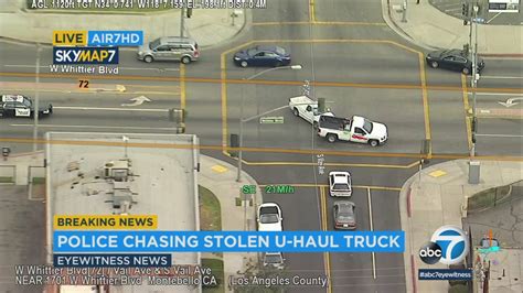 Chase of stolen U-Haul truck ends in Montebello; 2 in custody after ...