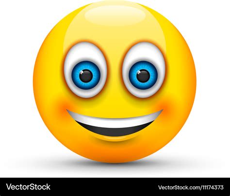 Emoji smiling blue eyes Royalty Free Vector Image