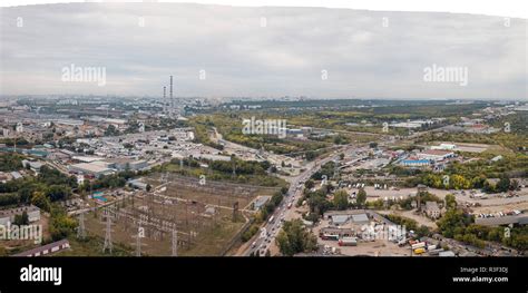 Industrial zone aerial Stock Photo - Alamy