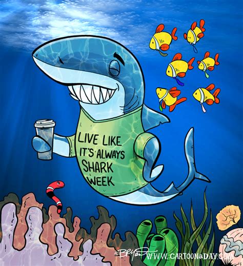 Funny Shark Week Cartoon Cartoon