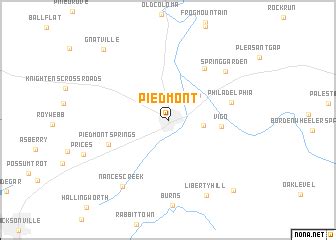 Piedmont (United States - USA) map - nona.net