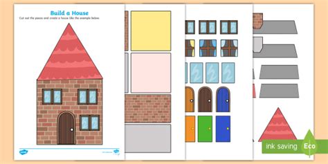 Build a House Using Shapes Activity Template (teacher made)