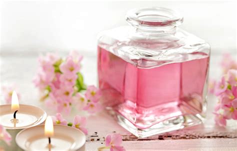 Wallpaper candles, pink, flowers, Spa, candles, perfume, perfume, spa, oil, zen images for ...