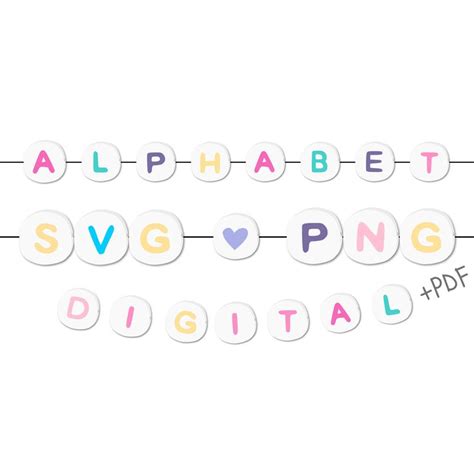 Friendship Bead Bracelet SVG, Alphabet Bead, Doodle Letters, Doodle ...