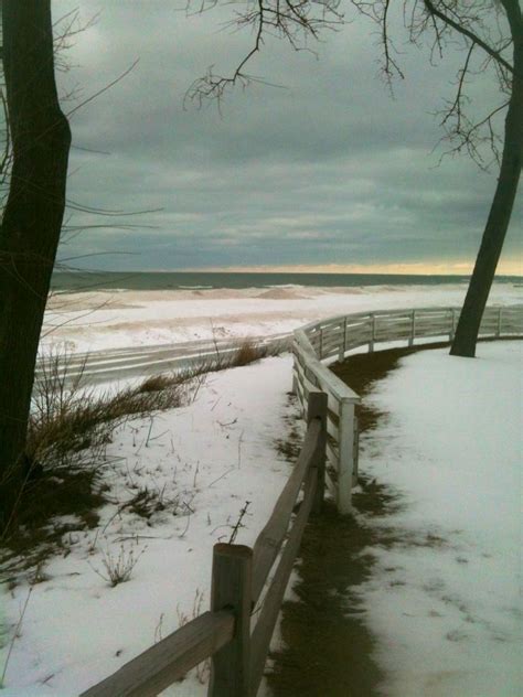 Lake Michigan in winter | Lake michigan, Great places, Country roads