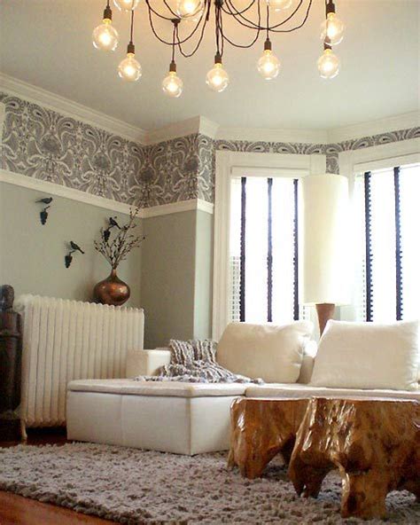 wallpaper half wall | Dado rail living room, Living room wallpaper border, Wallpaper living room