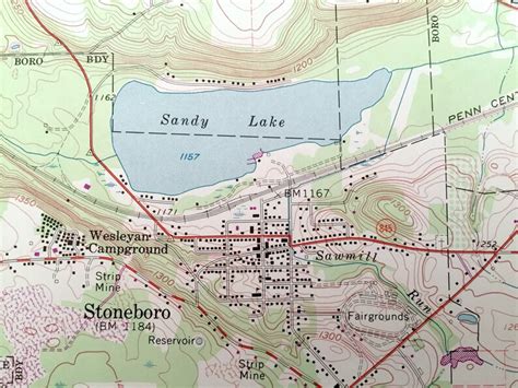 Antique Sandy Lake Pennsylvania 1960 US Geological Survey | Etsy