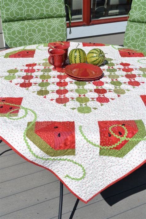 Summer Slices watermelon quilt, 60 x 60", pattern by Jill Finley at Jillily Studio | Watermelon ...