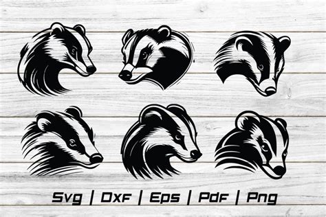 Badger Head vector Silhouette Svg file (2489679)