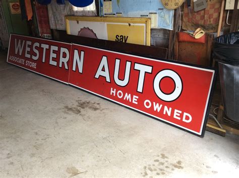 WESTERN AUTO porcelain sign made by the Veribrite Signs-Chicago | Collectors Weekly