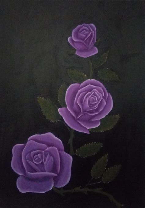 Purple Roses drawing by Rebecca Kaylin Jones | Doodle Addicts