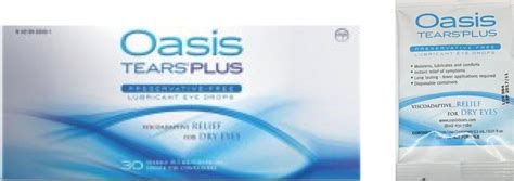 35 Vials Oasis TEARS PLUS Preservative-Free Lubricant Eye Drops (1 box ...