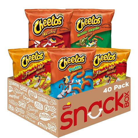 Cheetos Cheese Flavored Snacks Variety Pack, (Pack of 40) 40ct Variety Pack (Pack of 40) for ...