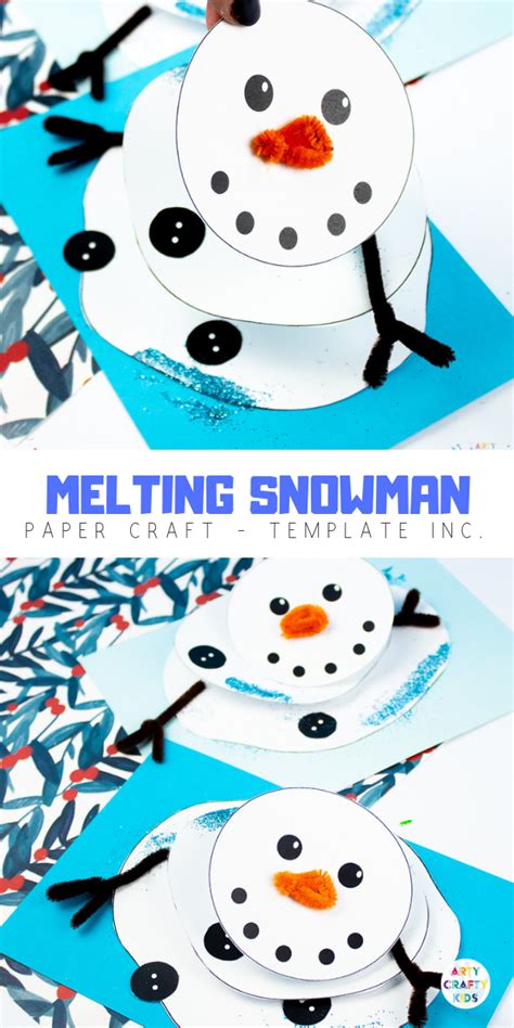 Melting Snowman Paper Craft | Crafty kids, Snowman crafts, Melting snowmen