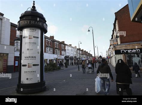 East Ham stock. Shoppers on High Street North in East Ham, London Stock ...