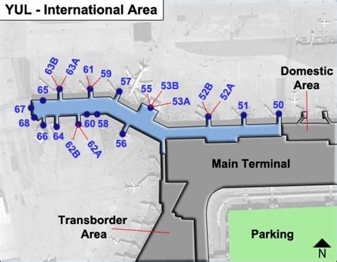 Montreal Trudeau Airport YUL International Area Map