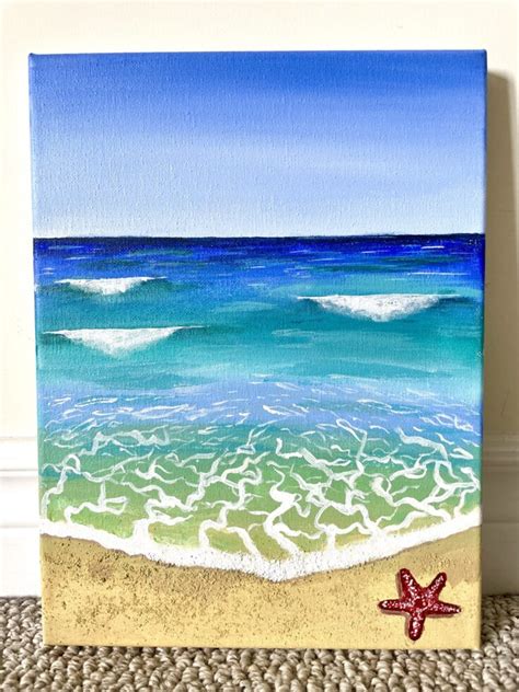 Easy Beach Painting with Acrylics for Beginners | Step by Step Tutorial