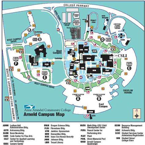 Anne Arundel Community College Campus Map | Tourist Map Of English