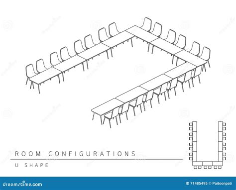 Meeting Room Setup Layout Configuration U Shape Style Cartoon Vector ...