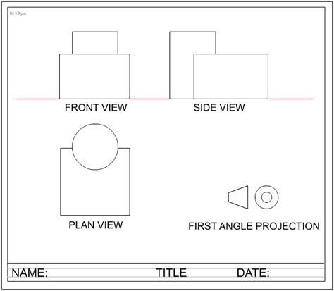 First Angle Orthographic Projection | Orthographic projection, Orthographic drawing, Shading ...