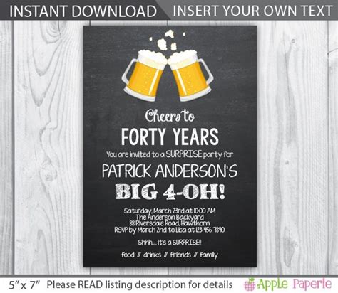 The top 25 Ideas About 40th Birthday Invitations for Men - Home, Family, Style and Art Ideas