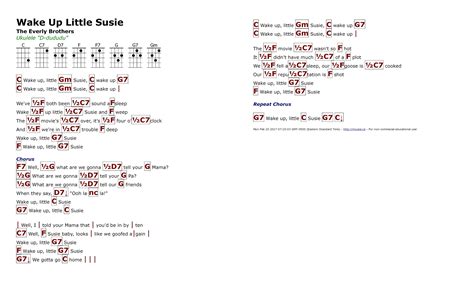 Wake Up Little Susie (The Everly Brothers) - http://myuke.ca | Ukulele ...