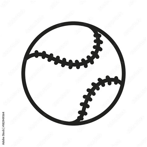 Baseball Softball Ball Minimal Flat Line Outline Stroke Icon Pictogram Symbol Stock Vector ...