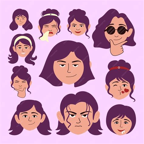 Premium Vector | Woman Expression Emoji