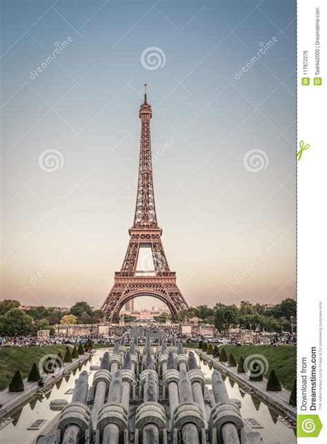 View on Eiffel Tower and Champ De Mars Stock Photo - Image of historic ...