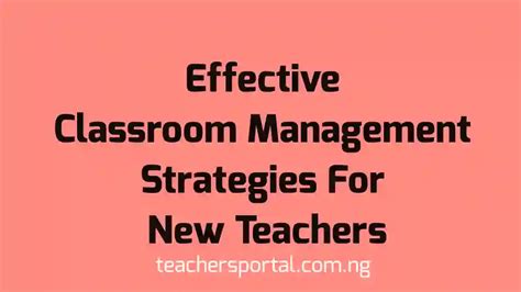 Effective Classroom Management Strategies For New Teachers - Teachers ...