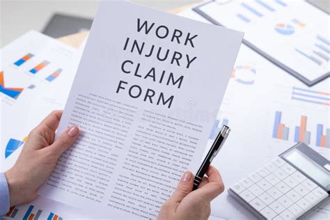 Work Injury Claim Form Concept, Documents on the Desktop Stock Image - Image of insurance ...