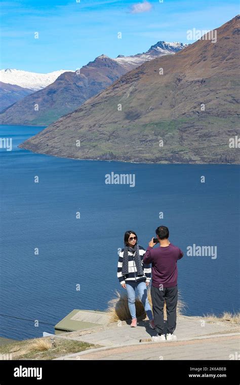 Lake Wakatipu, Queenstown , New Zealand. Tourists enjoy activities on Lake Wakatipu, Queenstown ...