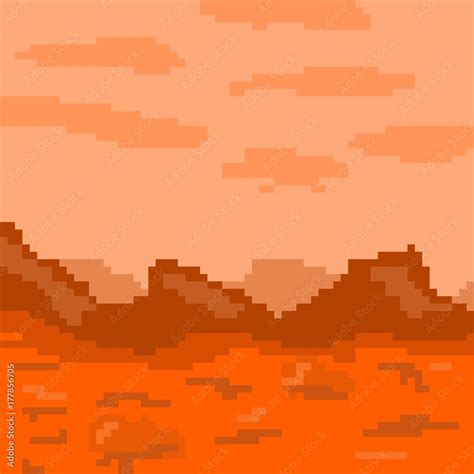 Mars background pixel art Stock Illustration | Adobe Stock