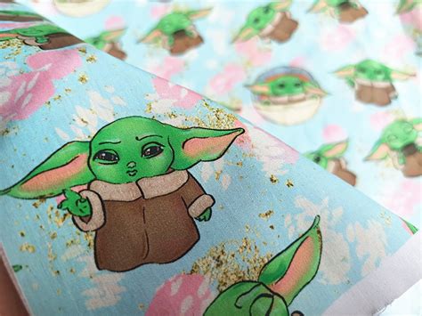 Baby Yoda Fabric 100% Cotton Fabric DIY Cartoon Fabric Face | Etsy