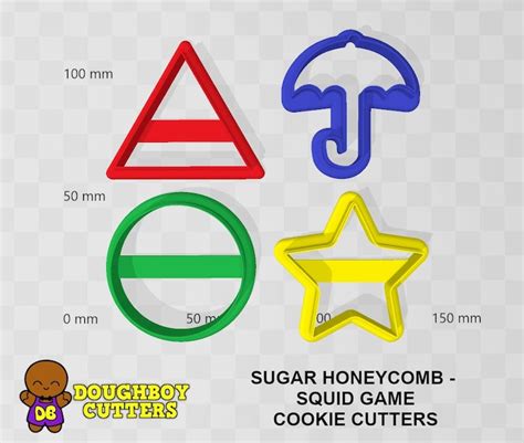 Squid Game Cookie Cutters Sugar Honeycomb Set of 4 Shapes - Etsy Australia