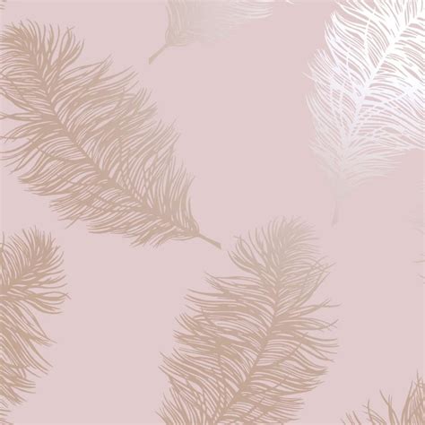 Holden Decor Shimmering Feather Pattern Wallpaper Metallic Motif Bird ...