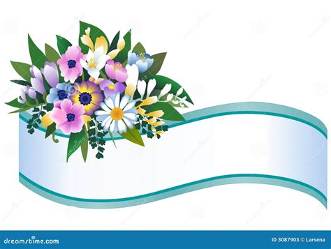 Flower banner stock vector. Illustration of blooms, isolated - 3087903