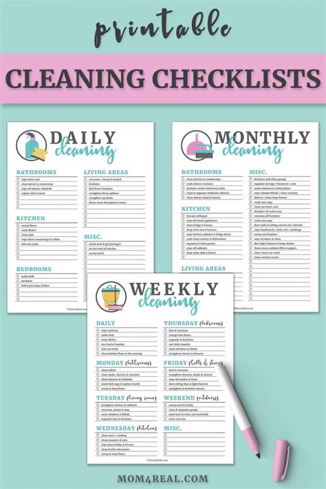 Art & Collectibles Prints Weekly Cleaning Checklist Editable Editable ...