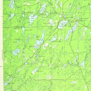 Chequamegon National Forest Map Wisconsin LARGE Topographic | Etsy