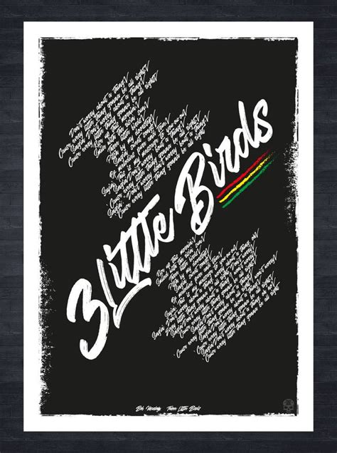 Bob Marley Three Little Birds Lyrics poster | Etsy