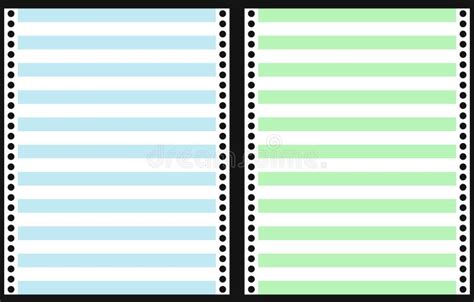 Set Of Dot Matrix Printer Paper Stock Vector - Illustration: 23017405