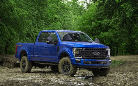 Download wallpapers 2020, Ford F-250, F-Series, Super Duty, blue pickup truck, Tremor Off-Road ...