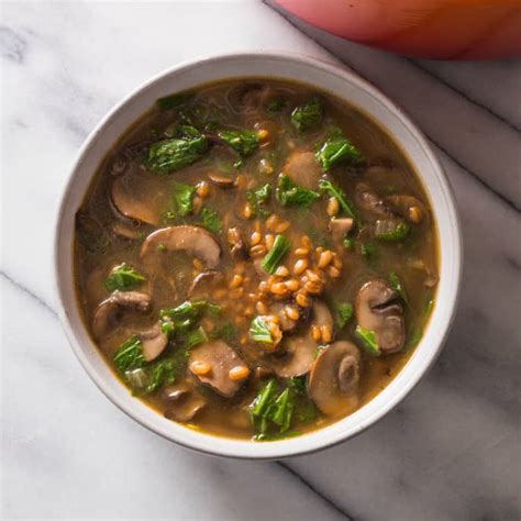 Mushroom and Wheat Berry Soup | America's Test Kitchen Recipe