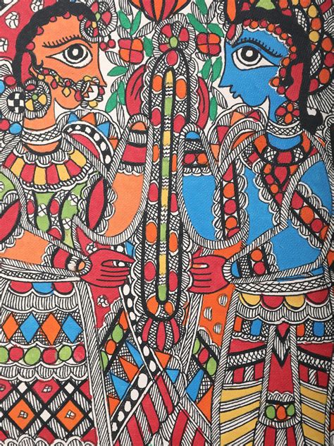 Shri Ram Seeta Vivah - Madhubani Art | Handmade Paper | By Ashutosh Jha | Exotic India Art