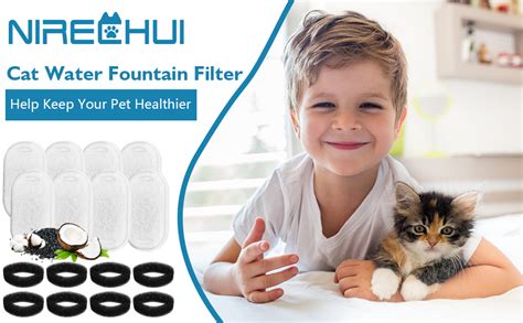 Amazon.com: 16 Pcs Cat Water Fountain Filters, Cat Fountain Filter Replacement for 108oz/3.2L ...